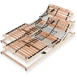 Lattenrost mit Motor Medistar, 7 Zonen, vollständig montiert, Beco, Kopfteil verstellbar, Fußteil verstellbar, Lattenrost 180x200 cm, 14 cm hoch, 28 Latten, hergestellt in Deutschland, Lattenrahmen braun 180 cm x 200 cm x 14 cm