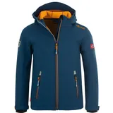 Trollkids Trollfjord Softshelljacke - Mystic Blue / Golden Yellow - 110 cm