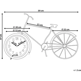 Beliani Tischuhr LILLO 59 cm Metall Schwarz