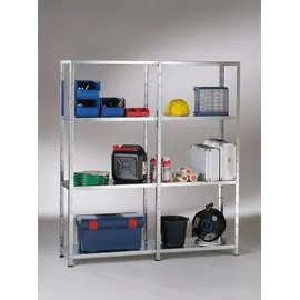 SCHULTE Regalwelt Anbauregal Metall/Kunststoff 180 cm x 240 cm x 35 cm weiß 8 Fachböden