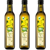 3x 500ml dm Bio Rapsöl, kaltgepresst Glutenfrei Laktosefrei, Ohne Aromastoffe Öl