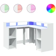 vidaXL Schreibtisch Gaming-Tisch Weiß