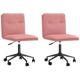 vidaXL Esszimmerstühle 2 Stk. Rosa Kunstleder