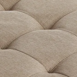 Tectake tectake® Sitzhocker Suna in Leinenoptik 150kg mit Stauraum, rund, gepolstert,