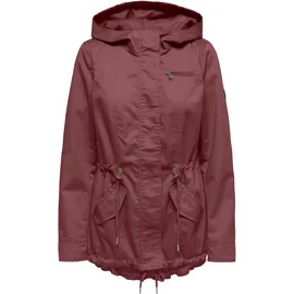Only Parka "ONLLORCA LIFE CANVAS PARKA CC OTW", Damen, Gr. XS, rose braun, Web, Obermaterial: 80% Polyester, 20% Baumwolle, unifarben, regular fit hüftlang, Jacken Parka, mit Kordelzug in der Taille