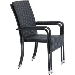 Polyrattan Gartenstühle Yoro - Schwarz