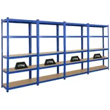 Proregal Mega Deal 4x Schwerlastregal Ragnar HxBxT 180 x 90 x 40 cm Fachlast 175 kg Blau