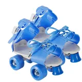 Woalopted Rollschuhe Für Kinder, Verstellbare Quad Rollschuhe Zum Skaten, Zweireihig, Verschleißfest Und Ohne Ausziehen Der Schuhe Mit 4 Rädern, Freizeitaktivitäten Im Freien Für Anfänger