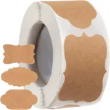 ruhhy Etiketten-Rolle Selbstklebend 300 Stück Aufkleber Beschriften Klebeetiketten für Marmelade Gewürze Geschenke 20615