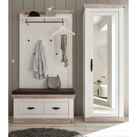 furn.design Rovola Garderobenkombination 190 x 201 x 45 cm weiß