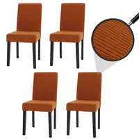 MCW 4er-Set Esszimmerstuhl Littau, Stuhl Küchenstuhl Hochlehner, Stoff/Textil Cord