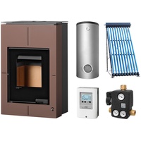 Aquaflam Vario Saporo 11kW Wasserführender Kaminofen Brown Komplett-Set +