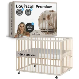 Sämann Laufgitter Matratze | Lattenrost sahara dust/natur, Premium Kollektion | Gr.: 100x100 cm)