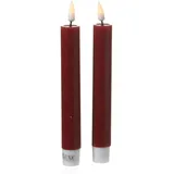 283 LED Stabkerzen Mia H: 15 cm bordeauxrot 2 St.