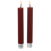 283 LED Stabkerzen Mia H: 15 cm bordeauxrot 2 St.