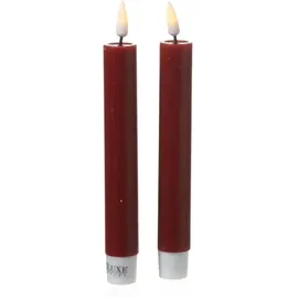 283 LED Stabkerzen Mia H: 15 cm bordeauxrot 2 St.