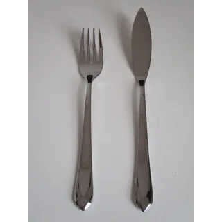 WMF FISCHBESTECK JETTE CROMARGAN PROTECT 2-TEILIG, 1 FISCHMESSER + 1 FISCHGABEL