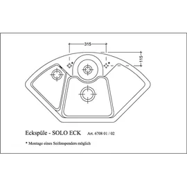 Villeroy & Boch V&B Eckspüle Solo Eck m Abl.garn, Exzenter, st. wh. C-plus