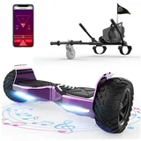 RCB Balance Scooter Kart Set, 8,5'' Off-Road SUV Hoverboard mit Sitz, Go-Kart, APP, Bluetooth lila|schwarz