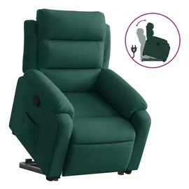 vidaXL Relaxsessel mit Aufstehhilfe Dunkelgrün Samt