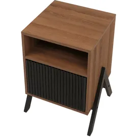 Mendler Nachtschrank HWC-O40 59 x 40 x 40 cm Beige