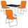 Mojawo Camping Set Campingtisch + 3 Campingstuhl Orange