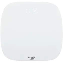 Adler AD 8176 Badezimmerwaage Digital Personenwaage LED Display weiß 180kg Batterie Anti Rutsch Füße