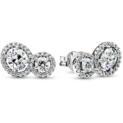 Pandora 293774C01 Damen-Ohrstecker Silber Umarmender Heiligenschein