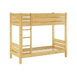 Erst-Holz Etagenbett extra stabil Kiefer 100x190 cm, Nische 100 cm, mit 2 Rollroste 60.16-10-190
