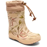 Bisgaard Unisex Kinder Thermo Rain Boot, Beige Leaves, 24 EU