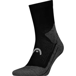 Wandersocken HEAD "HEAD HIKING WARM SHORT CREW 1P", Damen, Gr. 43-46, schwarz, Obermaterial: 43% Polyamid, 37% Wolle, 18% Polyester, 2% Elasthan, normal, Socken, Zonenpolsterung für zusätzlichen Komfort