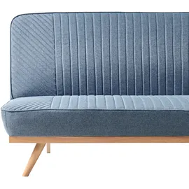 Beliani Schlafsofa Stoff 2-Sitzer Blau