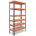 shelfplaza PRO 200x100x60 cm Schwerlastregal in blau-orange mit 6 Böden und 166 kg Traglast pro Boden