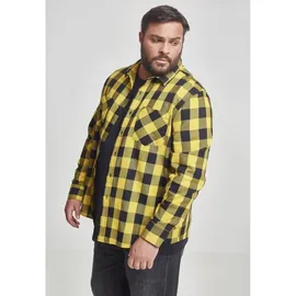 URBAN CLASSICS Flanell Gt Langarmhemd Black / Clear Brown 4XL