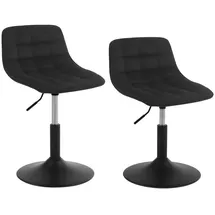 Woltu Barhocker Samt 38-49,5 x 49 x 49 cm Schwarz