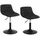 Woltu Barhocker Samt 38-49,5 x 49 x 49 cm Schwarz