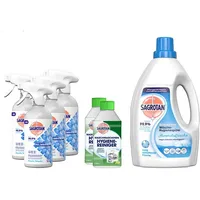 Sagrotan Frische Wäsche Hygiene-Desinfektionsset - 1,5l Wäsche-Hygienespüler Himmelsfrische, 2 x 250ml Waschmaschinen Hygiene-Reiniger, 4 x 500ml Hygiene-Textilerfrischer