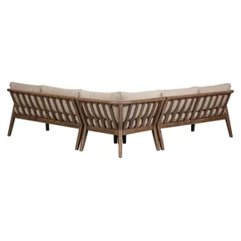 Woood Biam Garten Loungeset Akazienholz, Natur/Sand - Transparent/Grau
