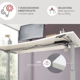 Innostyle Schreibtisch elektrisch Santorin Dekor Weiß / Silber