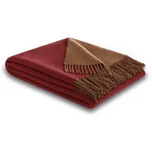 Biederlack Kuscheldecke Cashmere 150 x 200 cm Mischgewebe Rot