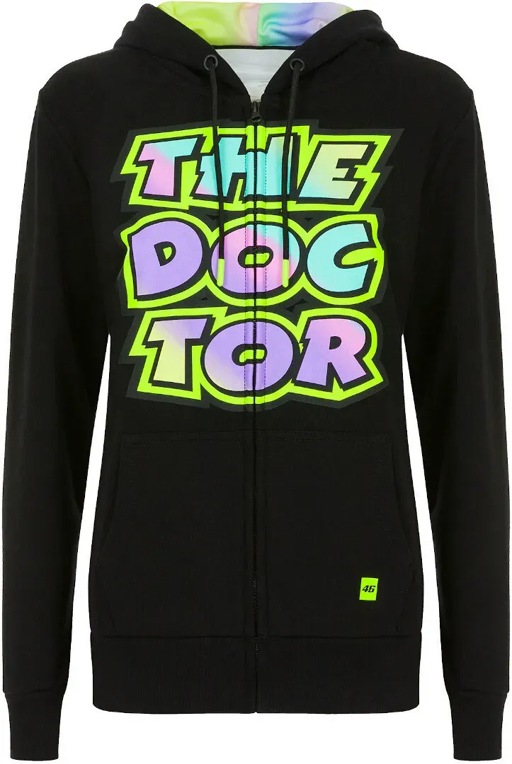 VR46 The Doctor Dames Hoodie, zwart-veelkleurig, XS Voorvrouw