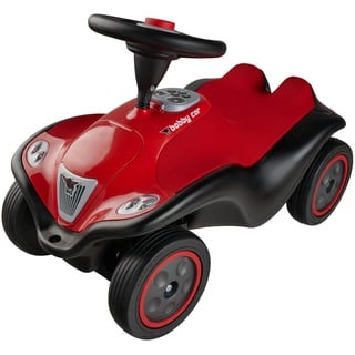 BIG Bobby Car Next 2.0 (rot) - Rutschauto ab 1 Jahr mit LED-Licht, Stauraum, Sound-Lenkrad, Flüsterreifen und neuen Funktionen, Fahrzeug für Kinder von 1-5 Jahre (max. 50 kg)