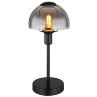 GLOBO Retrofit Tischlampe KOKKINI schwarz-goldfarbig /rauchfarbig