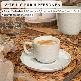 sänger Key West Espressotassen Set 12-tlg. creme mit sandiger Maserung