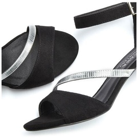 LASCANA Sandalette mit raffiniertem Riemchen, schwarz