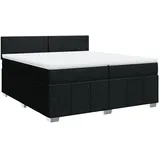 vidaXL Boxspringbett mit Matratze Schwarz 200x200 cm Stoff