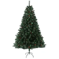 SVITA Weihnachtsbaum künstlich Tannenzapfen und Beeren inkl. Ständer 210cm