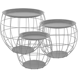 ML-Design Beistelltisch Grau Metall 43 x 40 cm