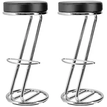 pemora Barhocker Z Form 2-er Set gepolstert Stahl 2 x 2 x 2 cm Schwarz
