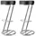pemora Barhocker Z Form 2-er Set gepolstert Stahl 2 x 2 x 2 cm Schwarz